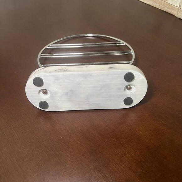 Laila‎ Ali Chrome Jewelry Holder With Marbled Base, 8.5" - Picture 2 of 3